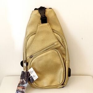 Nupouch Milan Anti-Theft Daypack Crossbody Sling Backpack, Vegan Leather, USB...